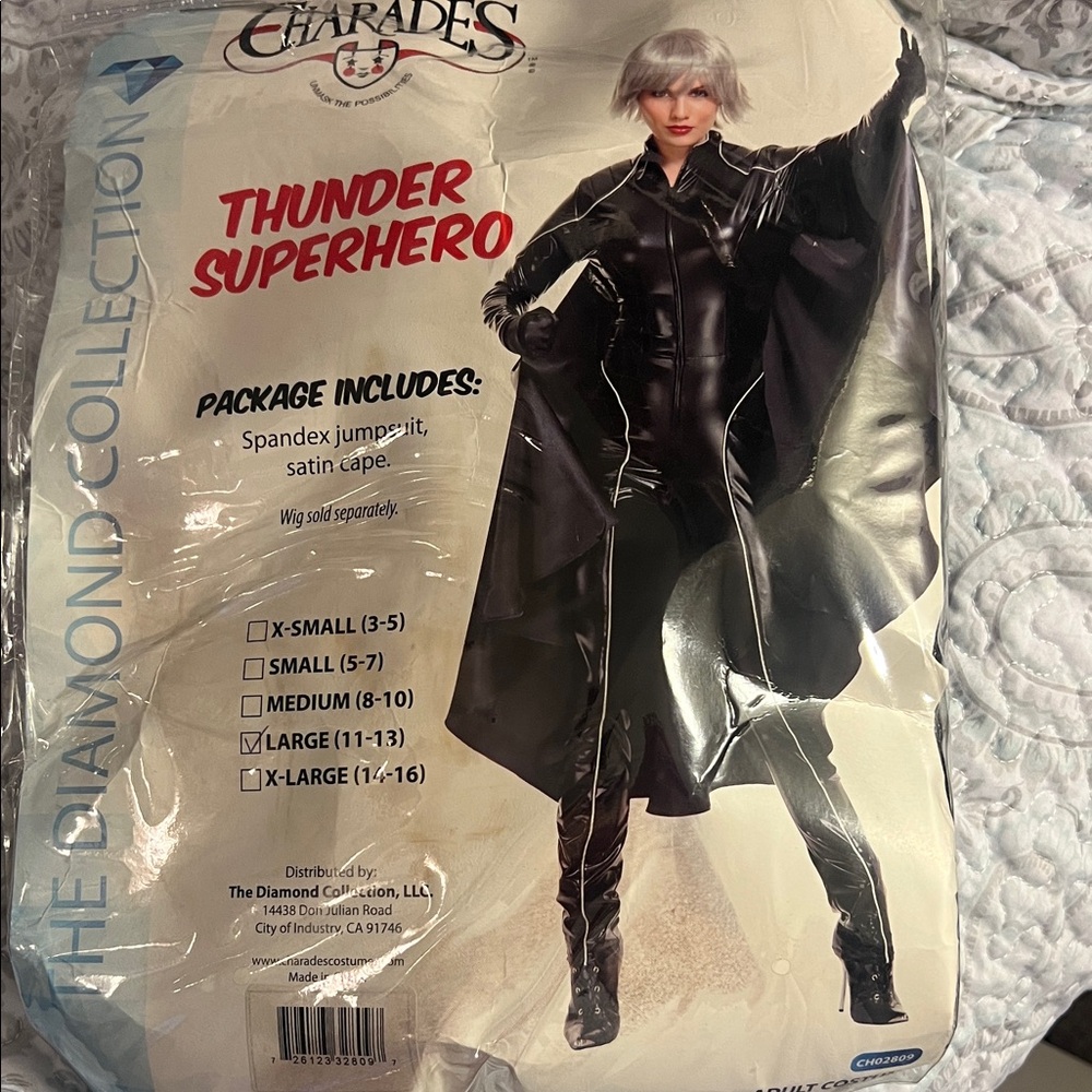 Black Thunder Superhero Women's Bodysuit with Cape